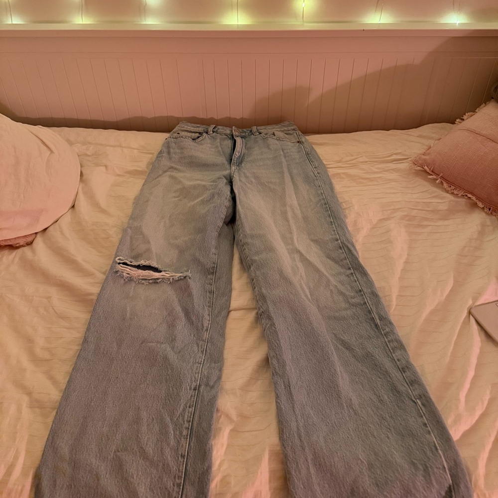 Garage wide leg high rise jeans with rip - Picture 2 of 3